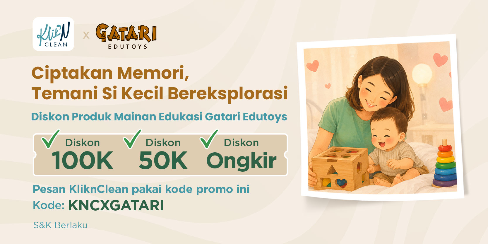 promo Diskon Spesial Rp 100.000 Produk Gatari Edutoys